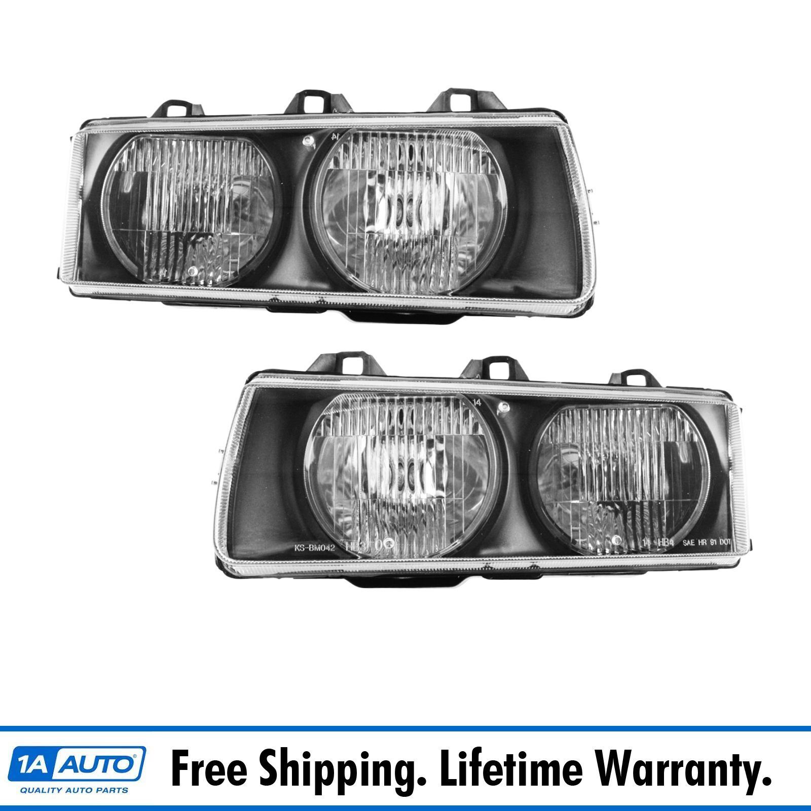 Headlights Headlamps Left & Right Pair Set of 2 for 92-99 BMW E36 3 Series