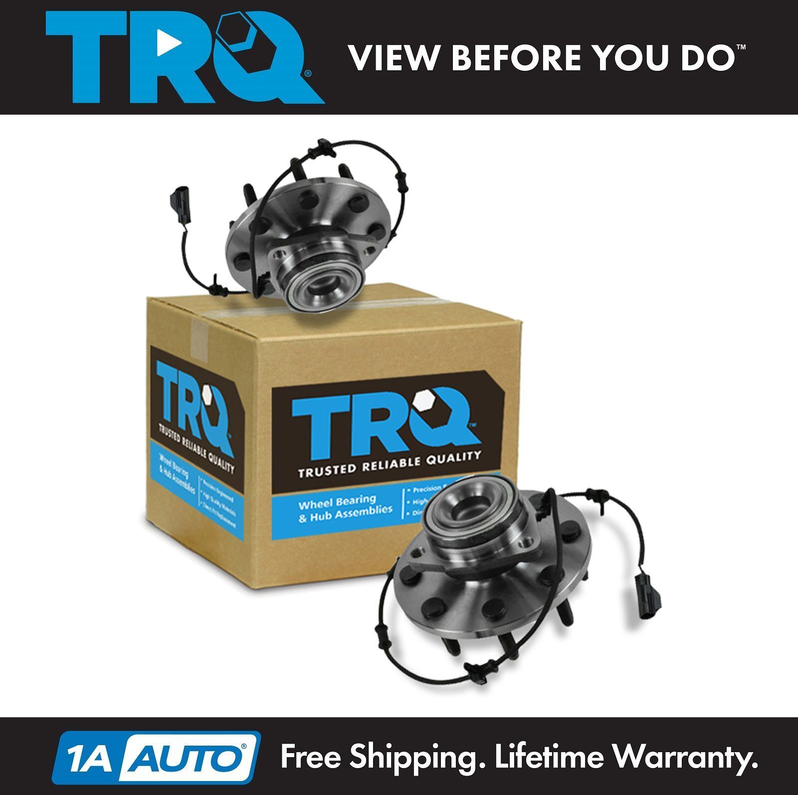 TRQ Front Wheel Bearing Hub Assembly Pair Set for Dodge Ram Pickup 2500 3500 2WD