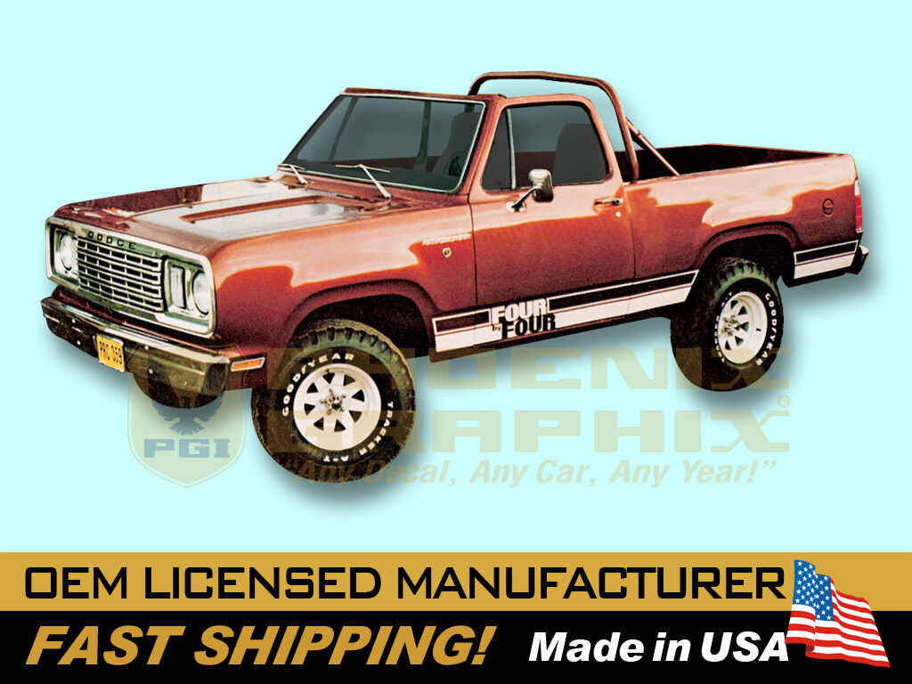 1977 1978 Dodge Ramcharger 4 x 4 Truck Decals & Stripes Kit