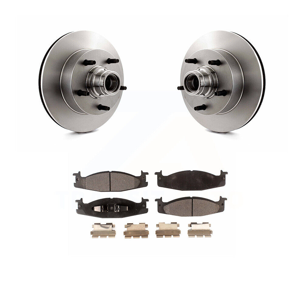 Front Disc Rotors & Semi-Metallic Brake Pads for Ford E-150 Econoline Club Wagon
