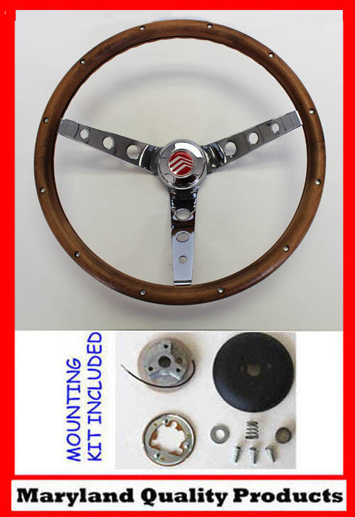 Mercury Cougar Comet Cyclone Grant Steering Wheel Walnut Wood 15
