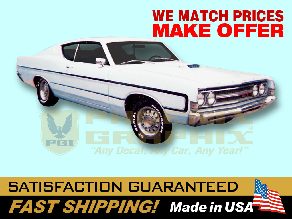 compatible with , 1969 Torino Reflective C Stripes Decals & Stripes Kit