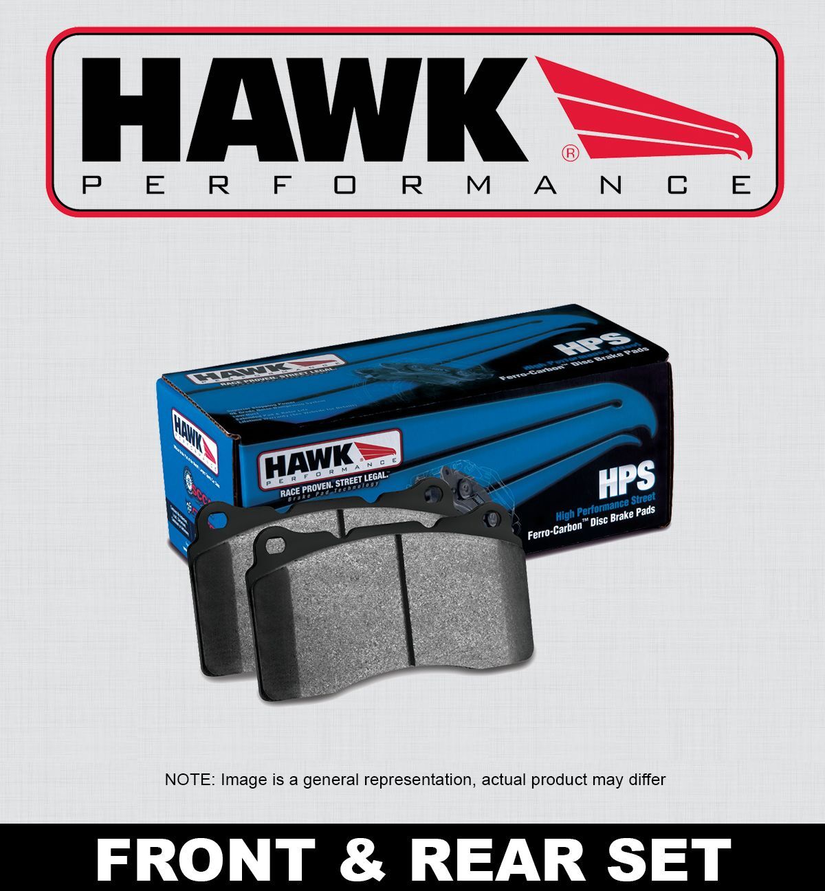 [FRONT + REAR SET] HAWK Performance HPS Disc Brake Pads HPP51697 EVO X w/BREMBO