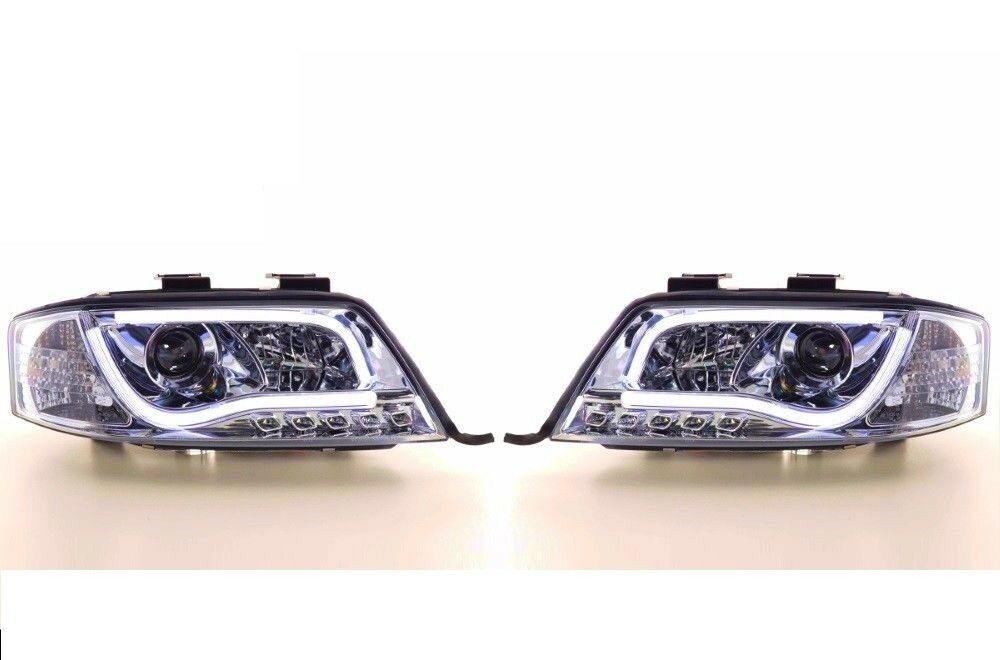 LED Headlights Lamps - Chrome Audi A6 C5 / 4B - (1997-2001)