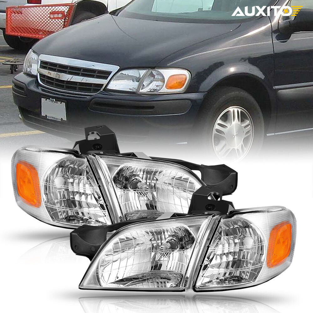 Driver+Passenger Side Headlights Headlamps Assembly For 1997-2005 Chevy Venture