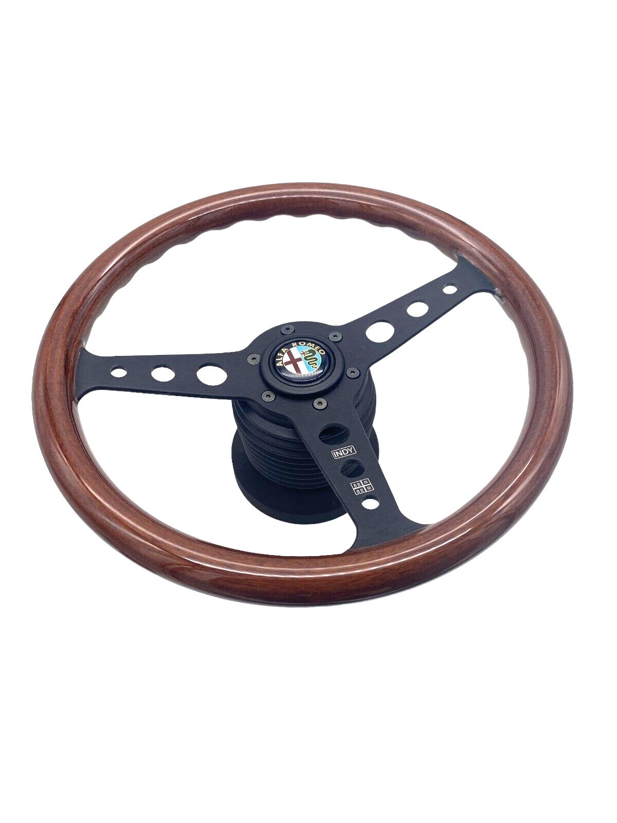 Alfa Romeo Alfetta Giulietta GTV 6 MOMO Indy Black Steering Wheel Heritage Wood