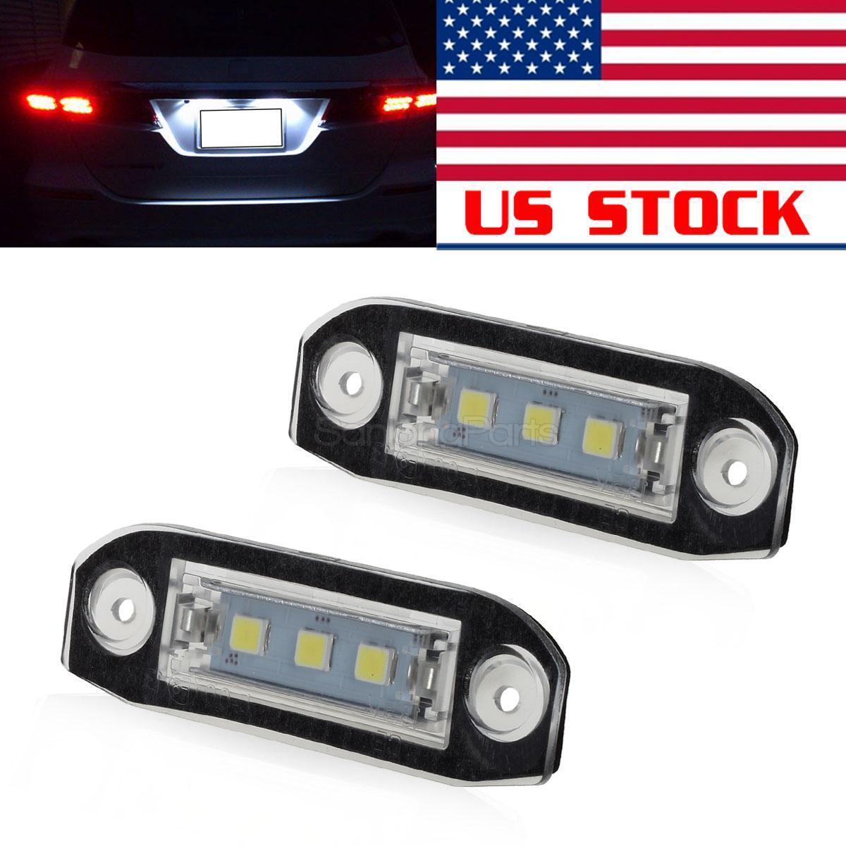 2pcs White LED License Plate Lights Number Lamps Bulbs for Volvo XC60 XC70 XC90