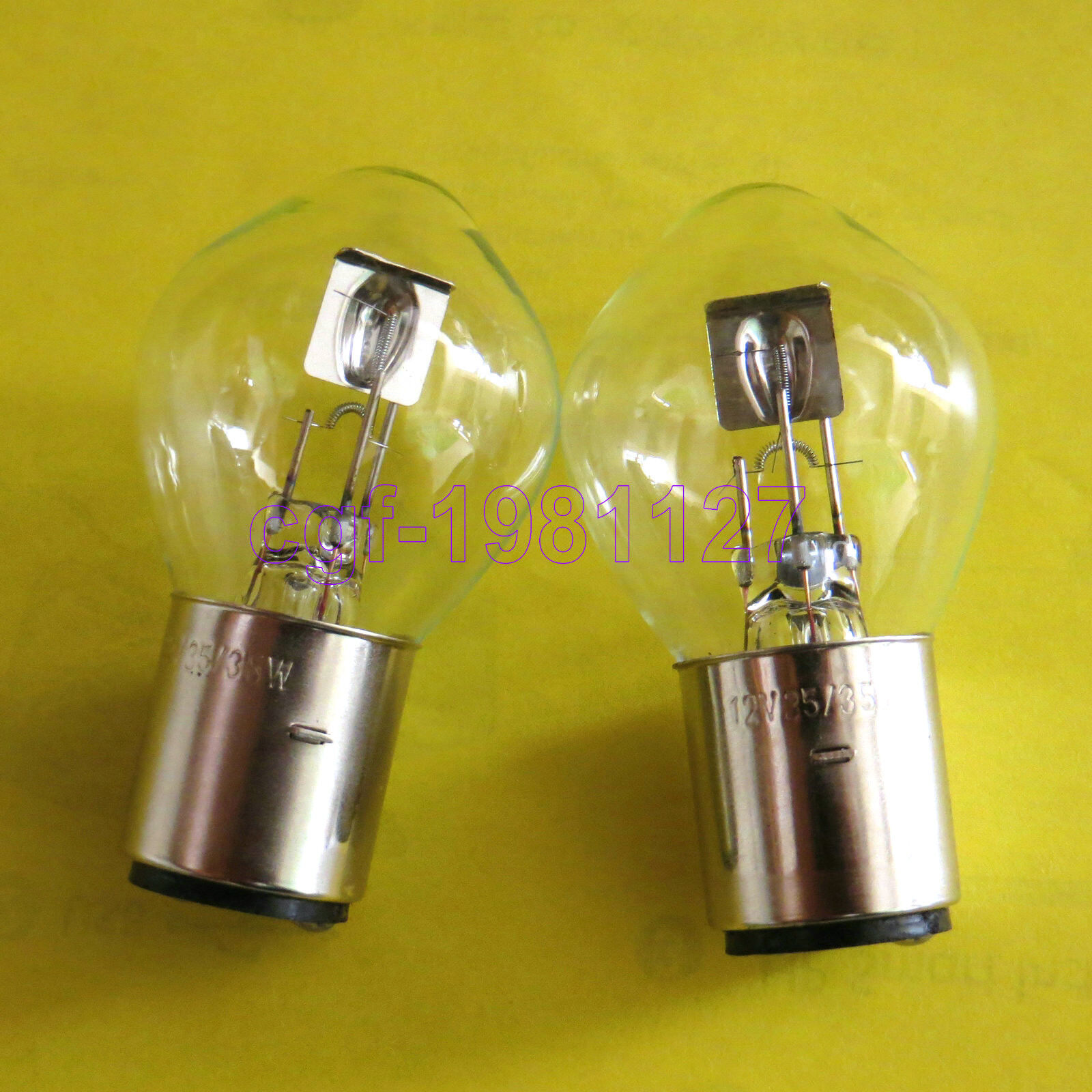 2 x Motorcycle Headlight Lamp Light Bulb / 12728 12V 35/35W S2 BA20D Universal
