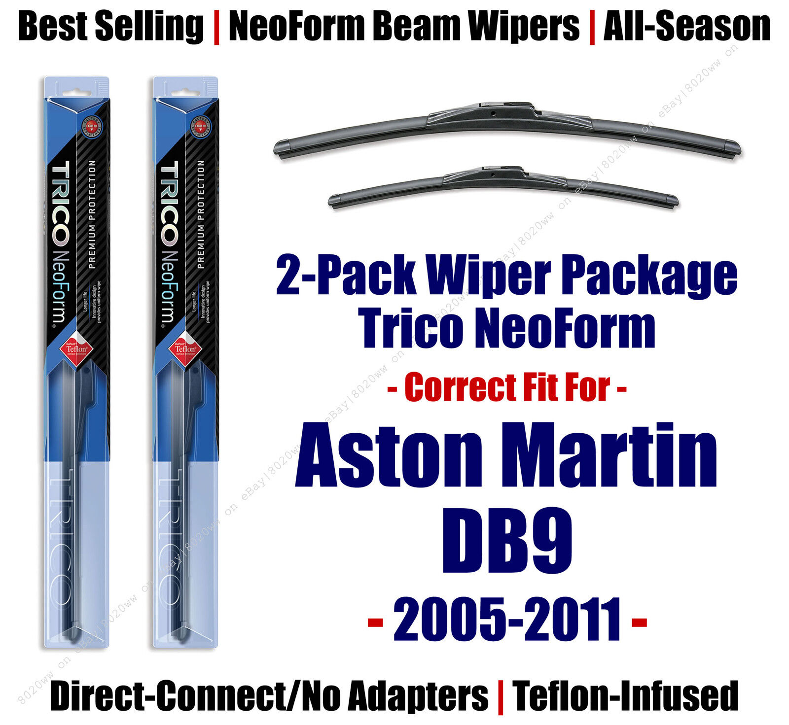 2pk Super-Premium NeoForm Wipers fit 2005-2011 Aston Martin DB9 - 16240/200