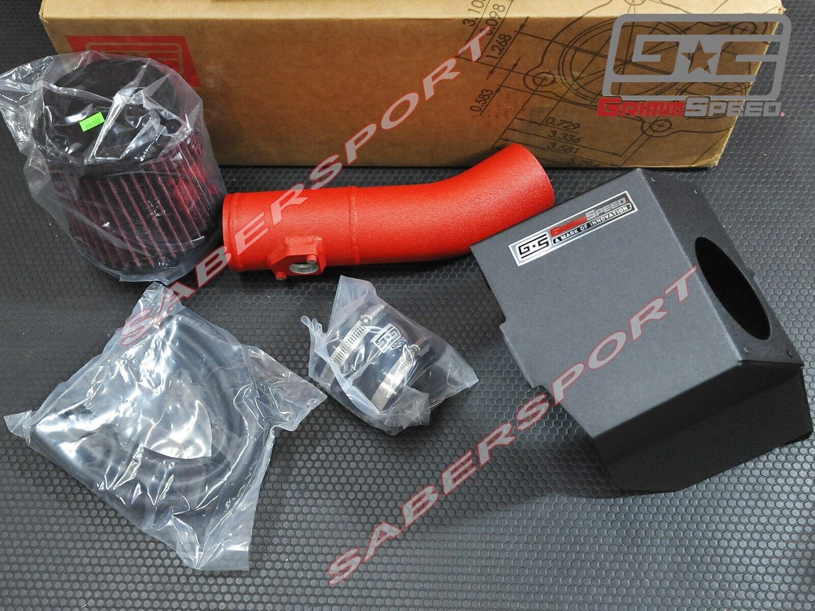 GrimmSpeed (Red) Cold Air Intake Kit for 2008-2014 WRX STI, 09-13 Forester XT