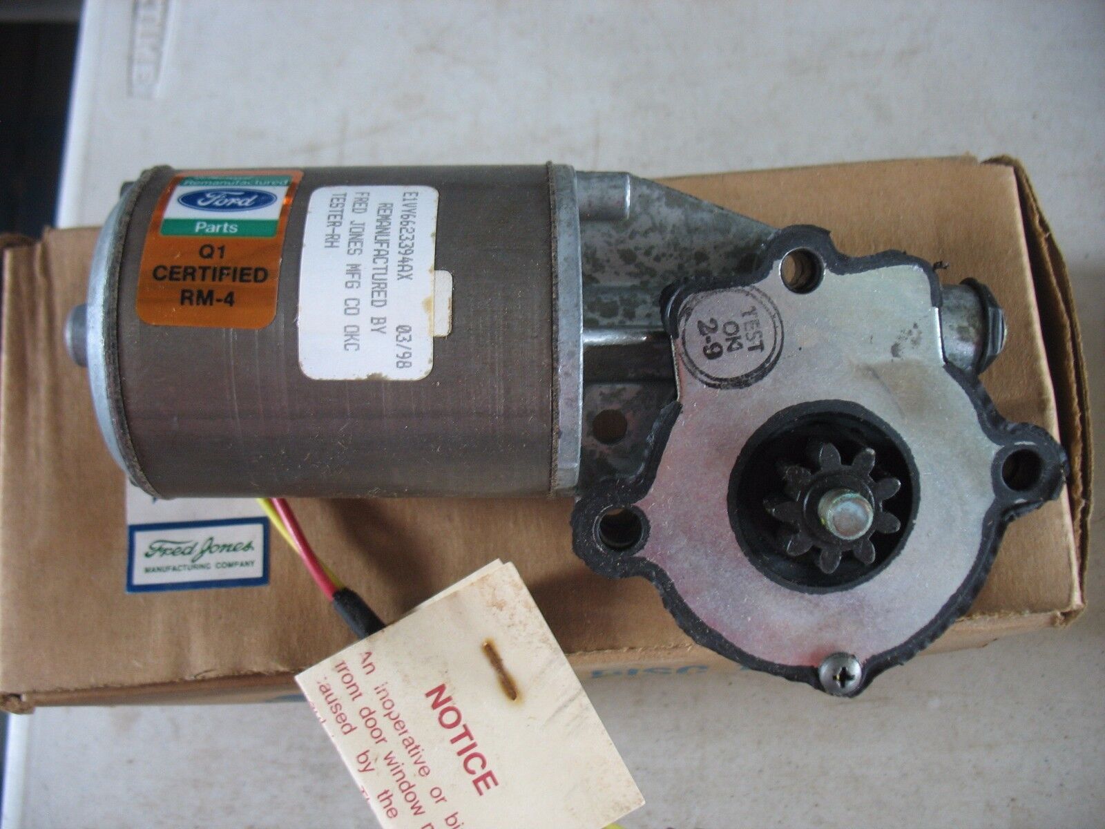 Remanufactured OEM Ford Power Window Lift Motor E1VY6623394AX
