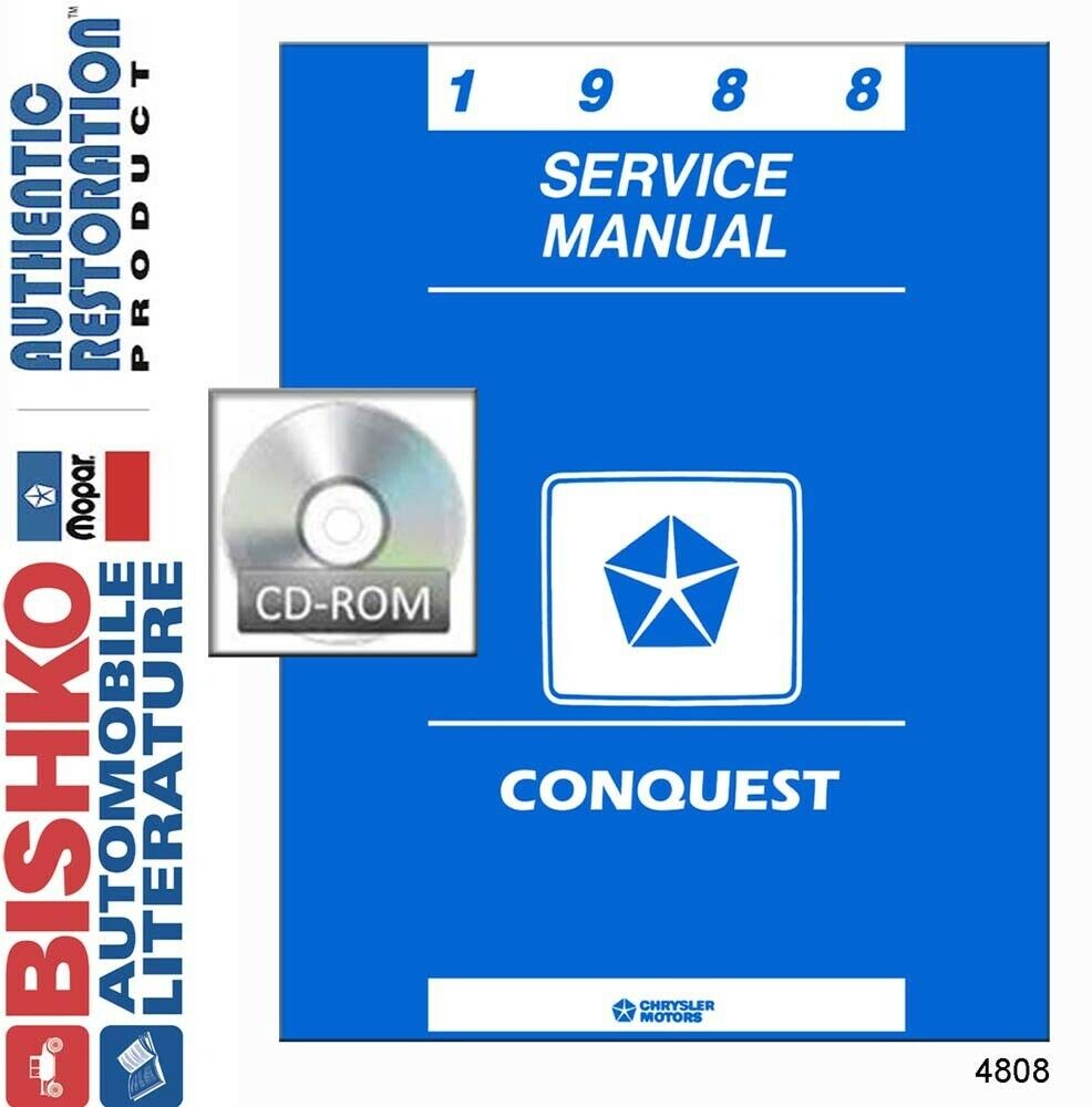 1988 Chrysler Conquest Shop Service Repair Manual CD Engine Drivetrain Wiring OE