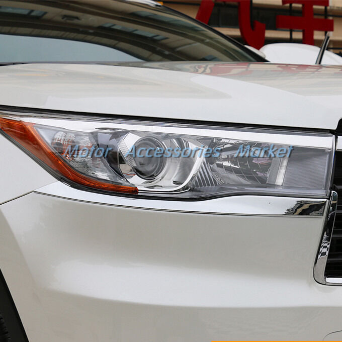 New Chrome Front Head Light Trim For Toyota Highlander 2014 2015 2016