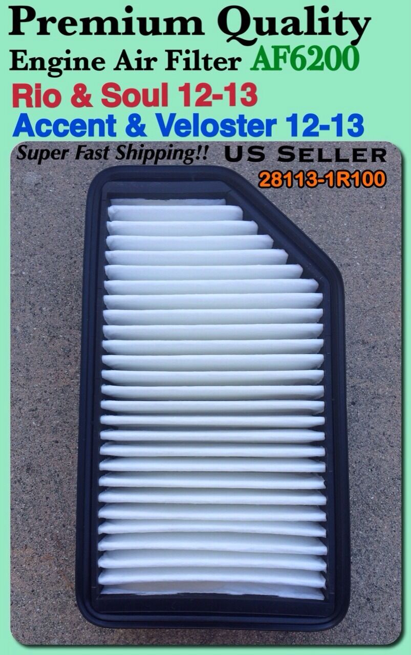 FOR Rio Soul Accent Veloster 12-21 Engine Air Filter AF6200 Fast & 
