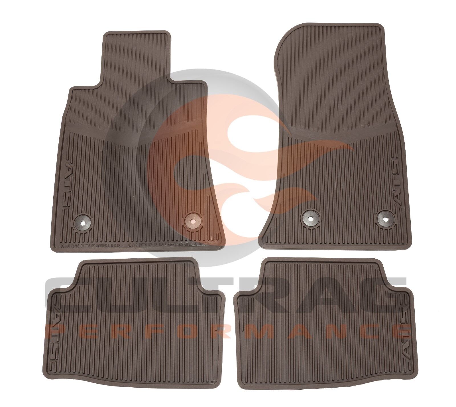 2013-2018 Cadillac ATS Front & Rear All Weather Floor Mats Brownstone 22927633