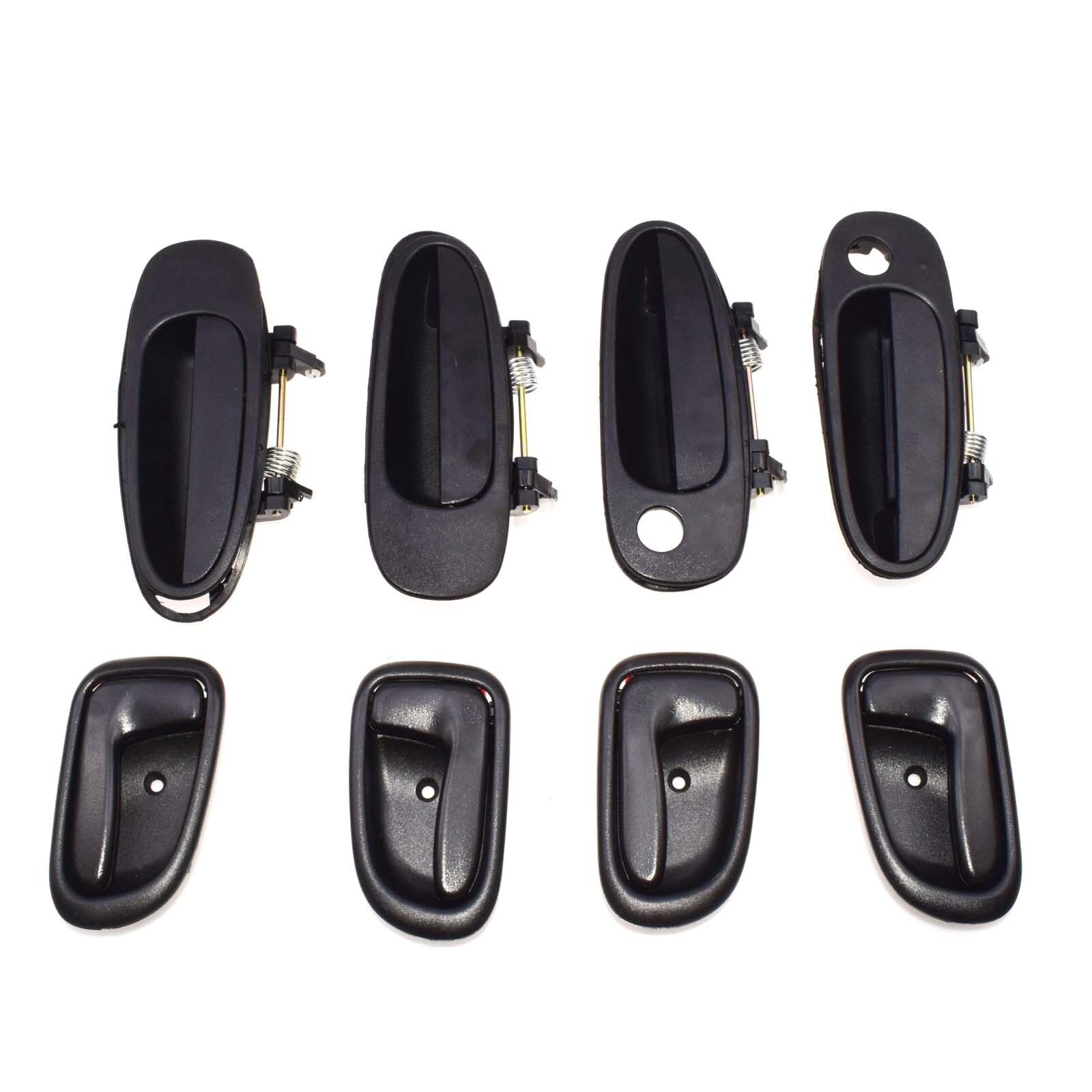 New Door Handle Black Outside Black Inside Kit Set of 8 For Toyota Corolla Prizm