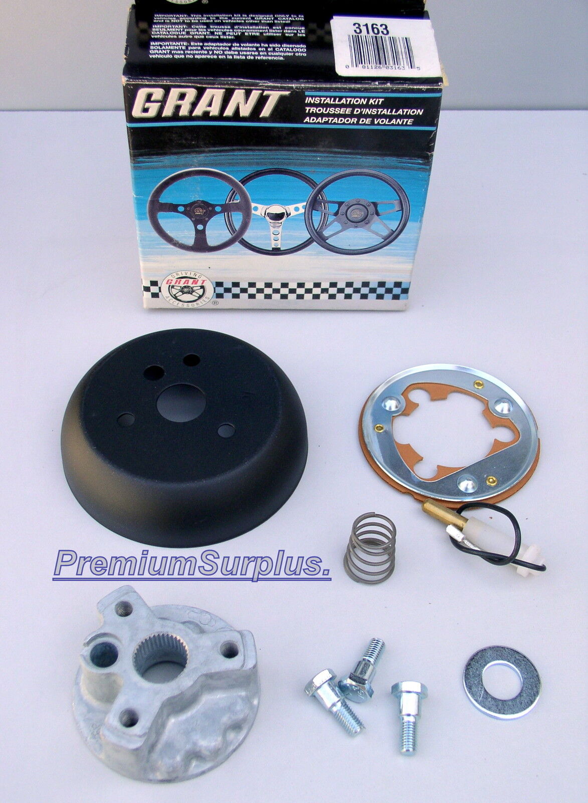 Grant 3163 Steering Wheel Installation Kit Black Aluminum Chevy a 