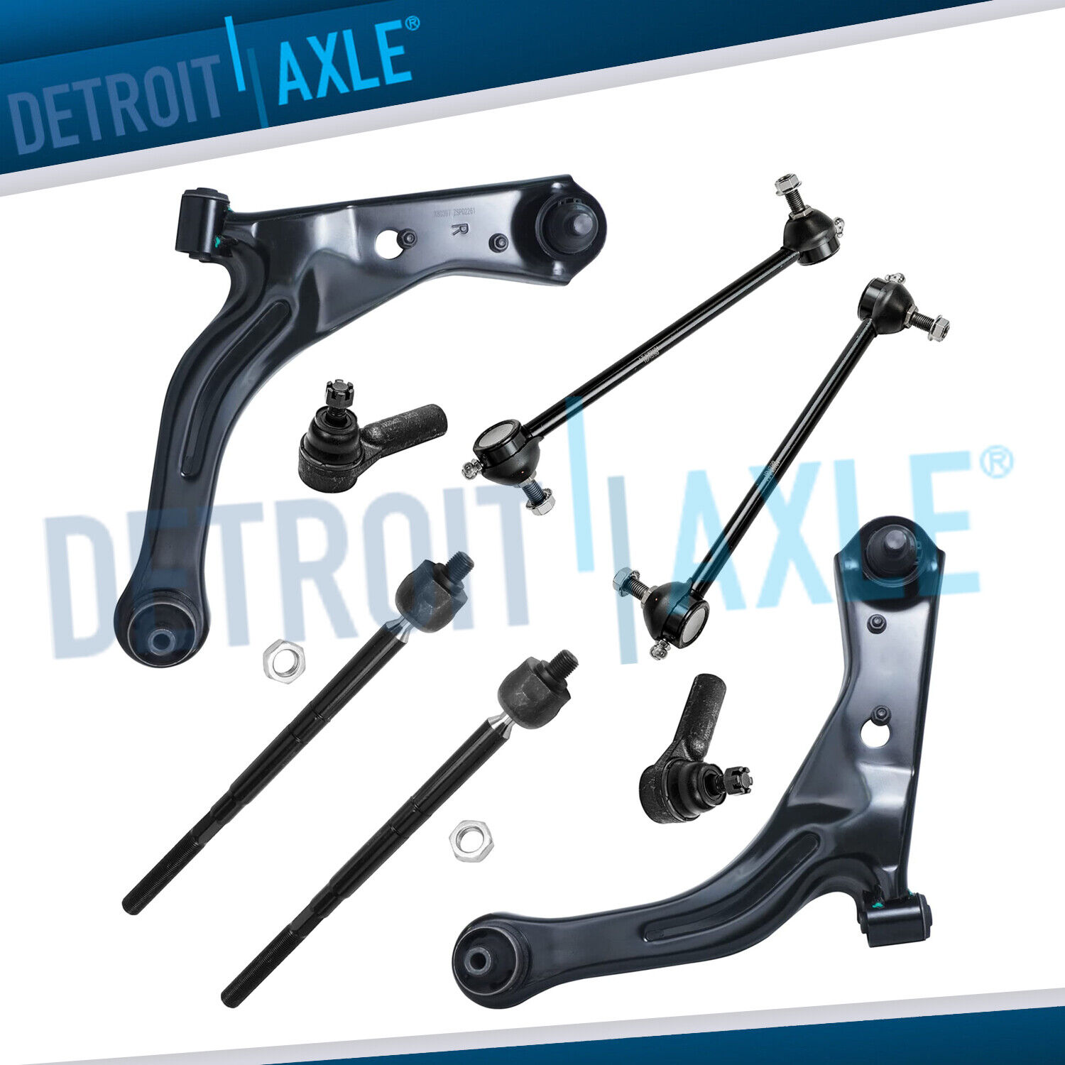 8pc Front Lower Control Arm Ball Joint Tie Rod 01-04 Ford Escape Mazda Tribute