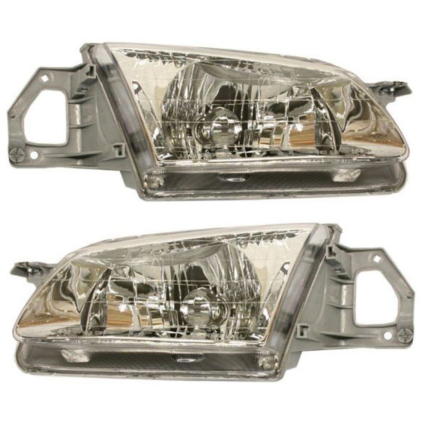 Headlight Set For 99-2000 Mazda Protege Left and Right With Bulb 2Pc