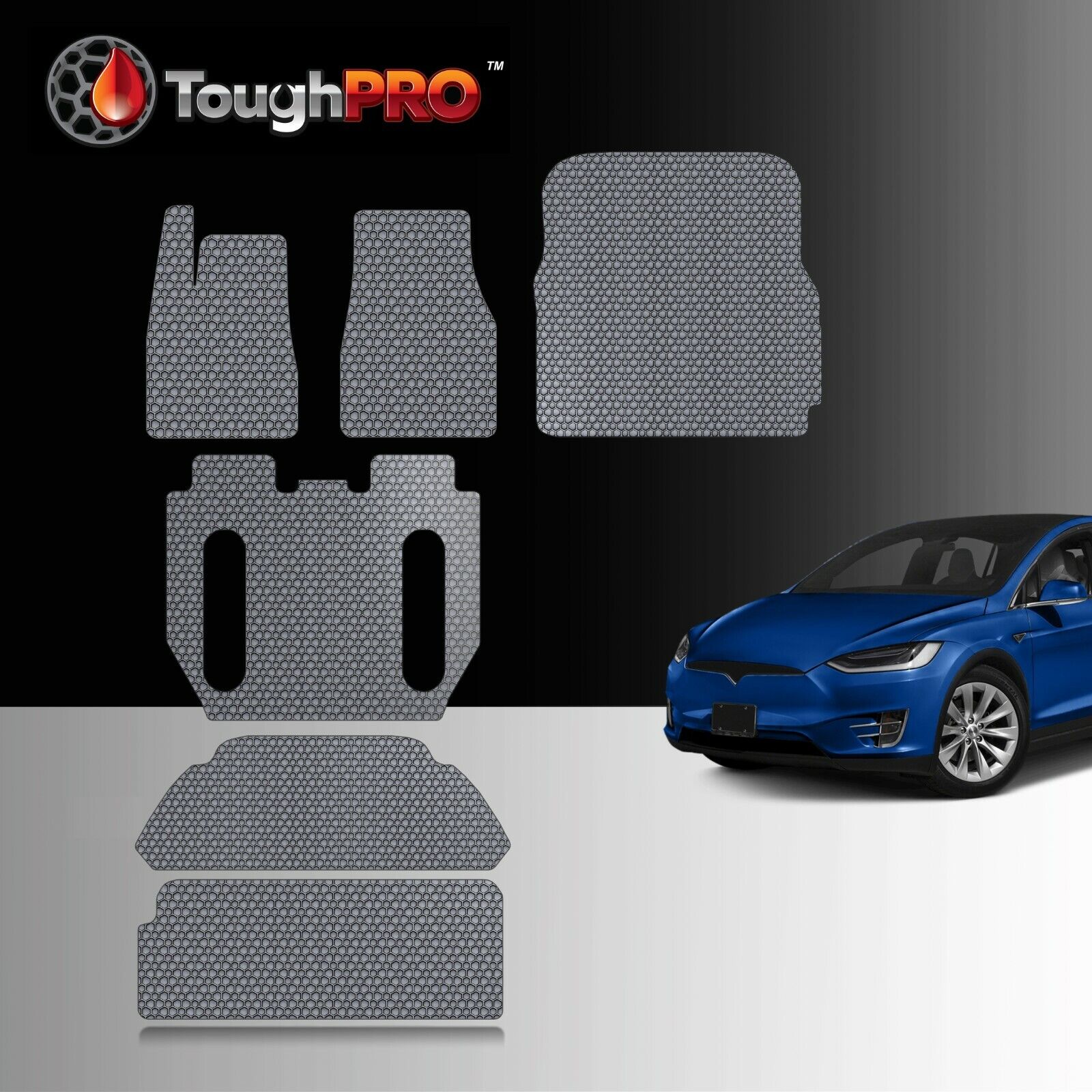 ToughPRO Heavy Duty Custom Fit Full set Mats For 2016 Tesla Model X 6 Seaters