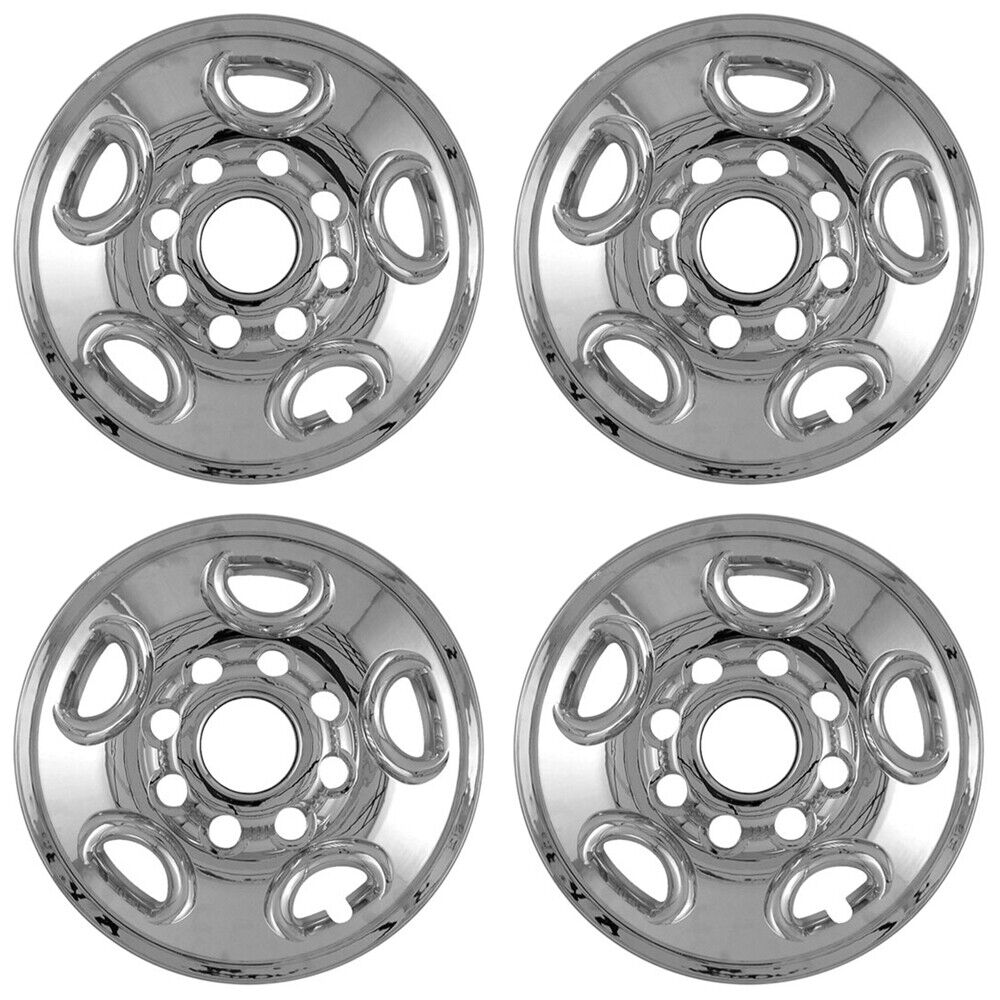 4 CHROME Express Van 16' 8 Lug Wheel Skins hubcaps Rim Simulators Center Covers