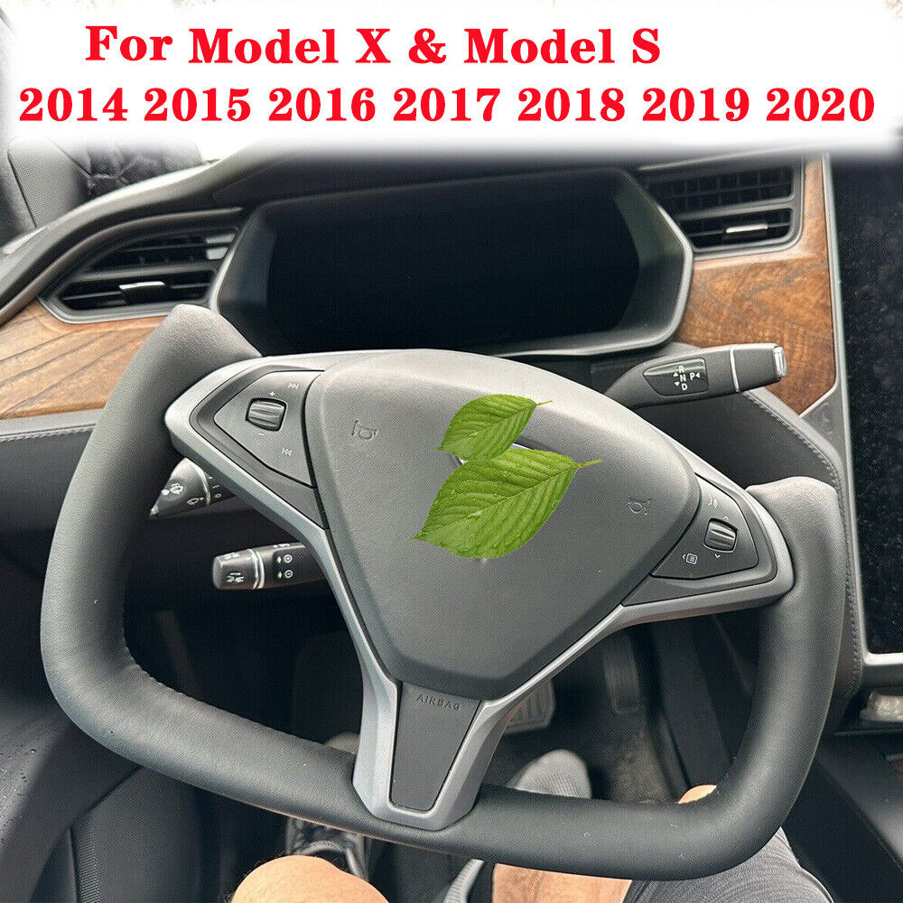 Yoke Steering Wheel For Tesla Model X & Model S 2014-2020 Leather No-Heating