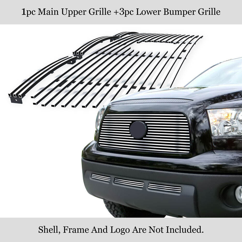 Fits 07-09 Toyota Tundra Billet Grille Combo Upper+Lower