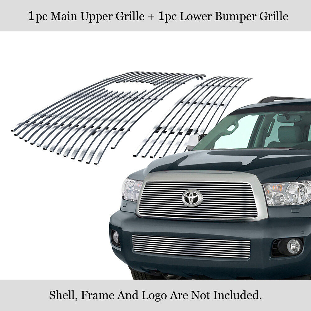 Fits 2008-2013 Toyota Sequoia Billet Grille Grill Insert Combo