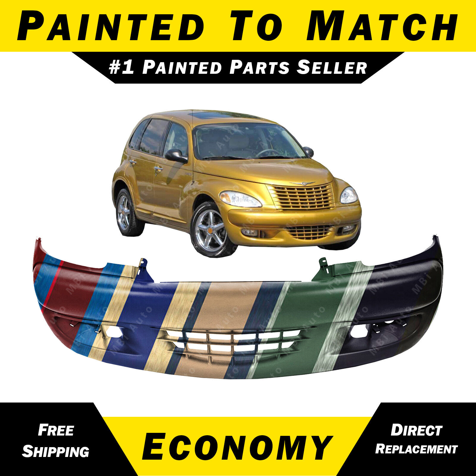 NEW Painted To Match- Front Bumper Cover for 2002-2005 Chrysler PT Cruiser Dream