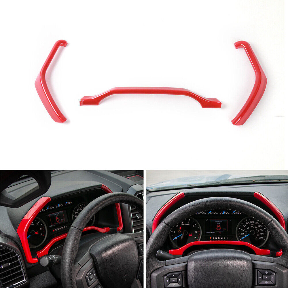 Red Dashboard Meter Trim for 2015 2016 2017-2020 Ford F150 F250 F350 Super Duty