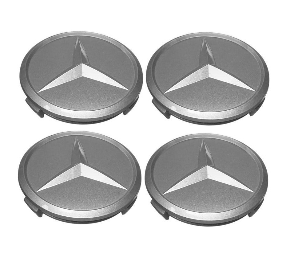 For Mercedes R107 W116 W123 Set of 4 Genuine Wheel Hub Cap Emblems 1074000025