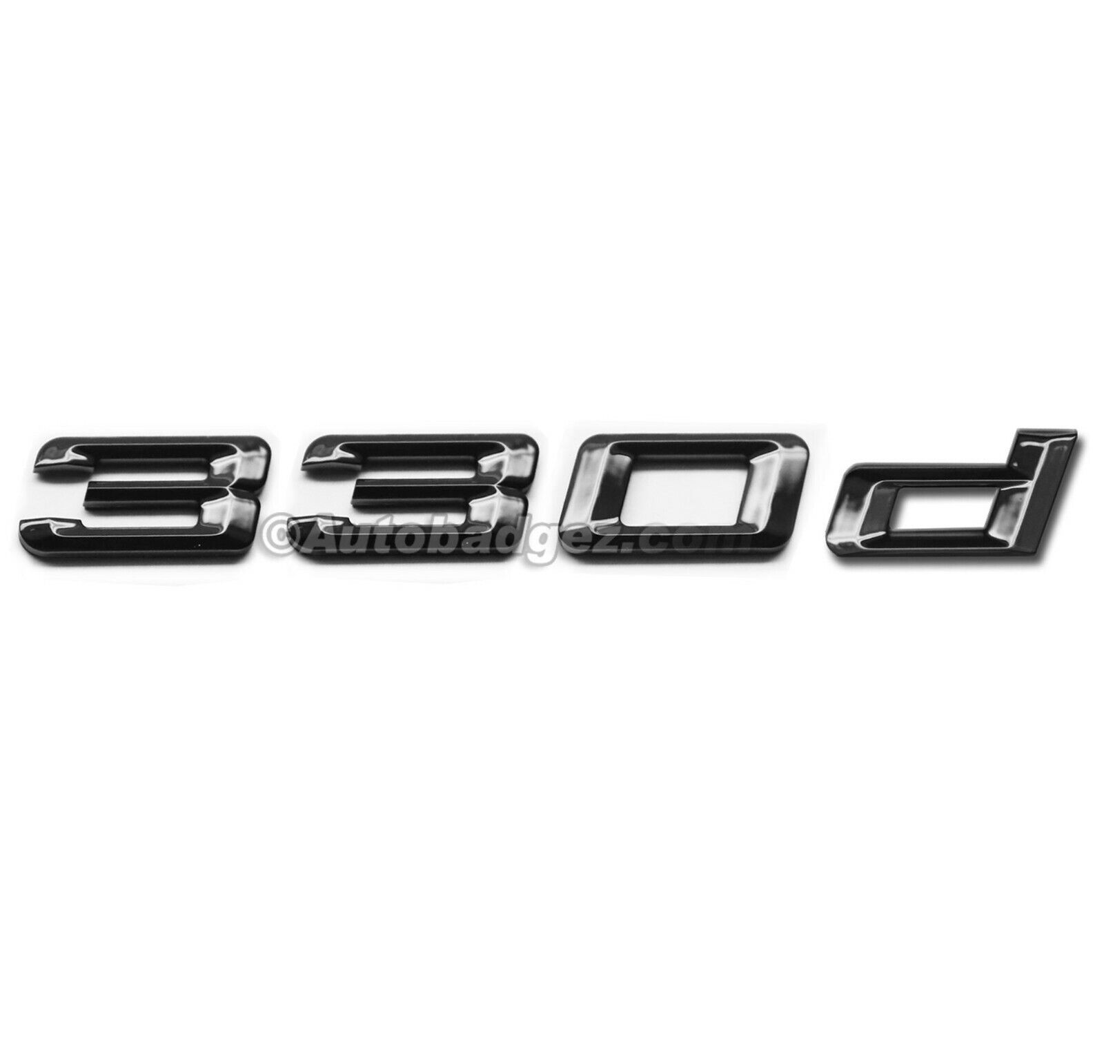 330d Rear Trunk Deck 3D Numbers Badge Emblem OEM Quality Gloss Black 330D USA