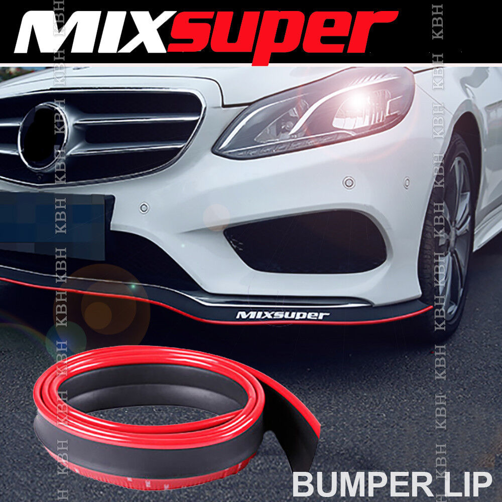 MIXSUPER Rubber Bumper Lip Splitter Chin Spoiler Trim EZ Protector RED for Benz