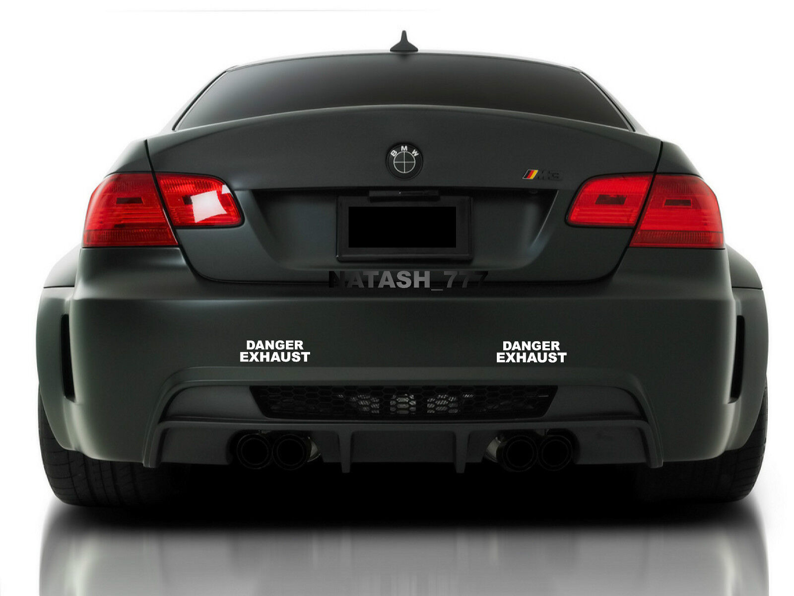 2 - DANGER EXHAUST Racing Decal sticker logo BMW M3 M5 M6 - WHITE