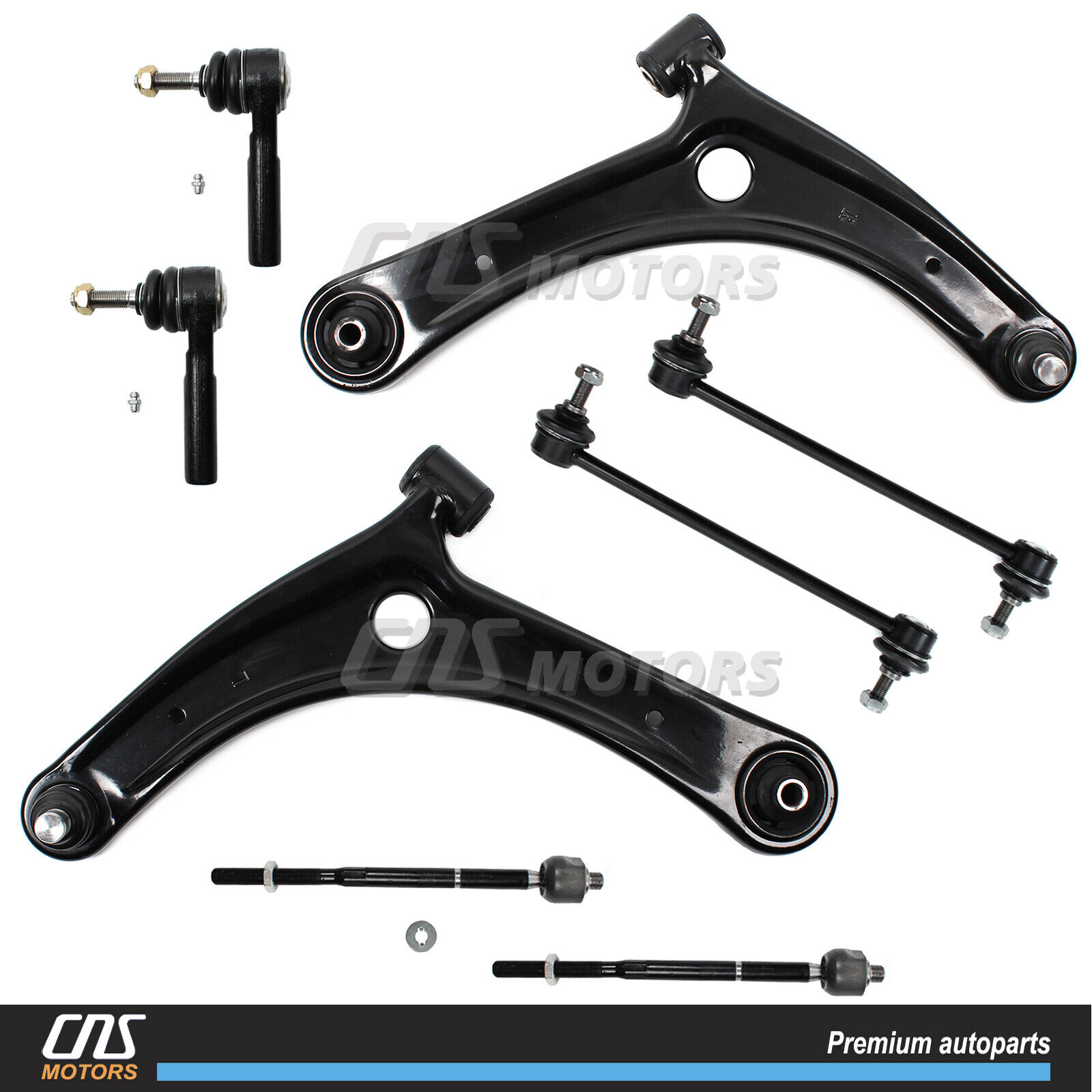 8PC Front Control Arms Sway Bars Tie Rod  for 07-14 Caliber Jeep Compass Patriot