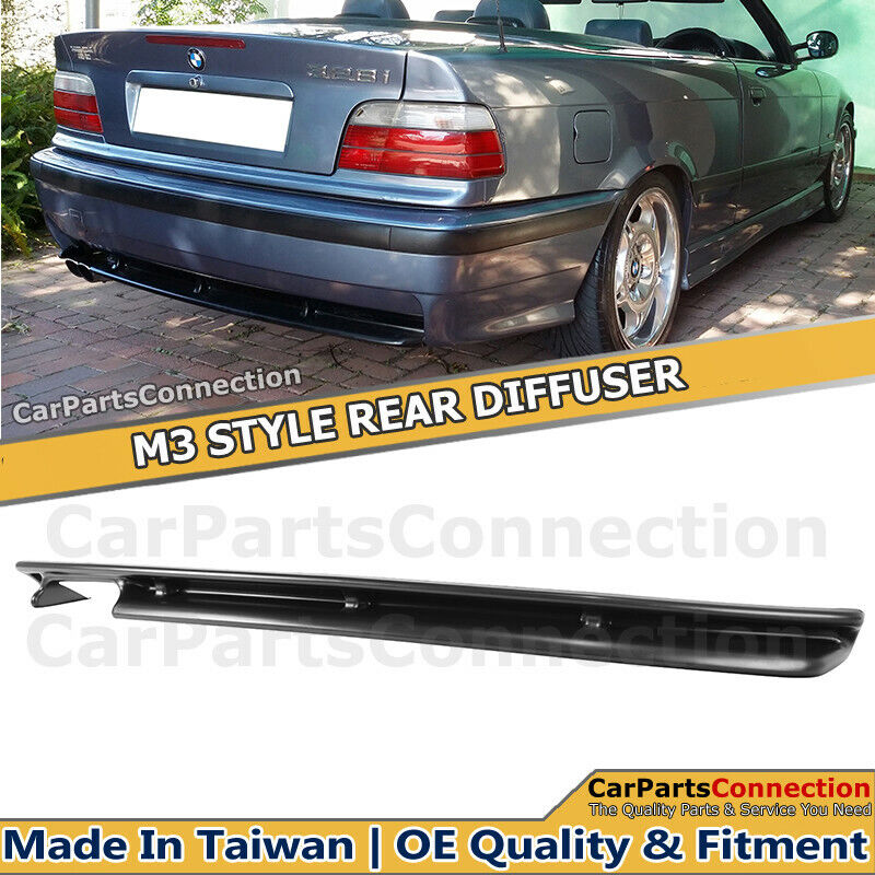 M3 Style Black Rear Bumper Diffuser For BMW 3-Series E36 92-98 Splitter Valance