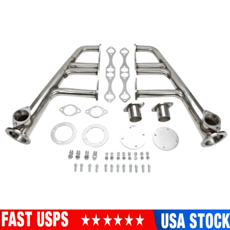 NEW Stainless Lake Style Headers For SBC 265-400 V8 Chevy Hot Rod Street Rat