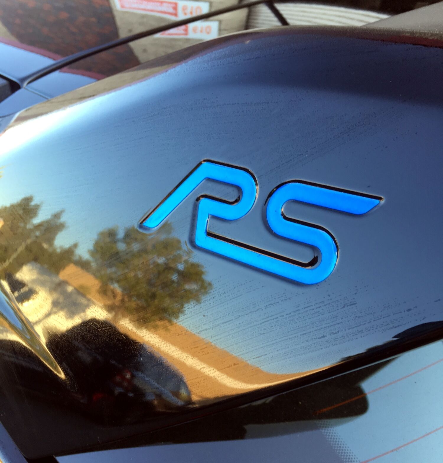 Ford Focus RS reflective blue inlay decal for wing (2 per order)