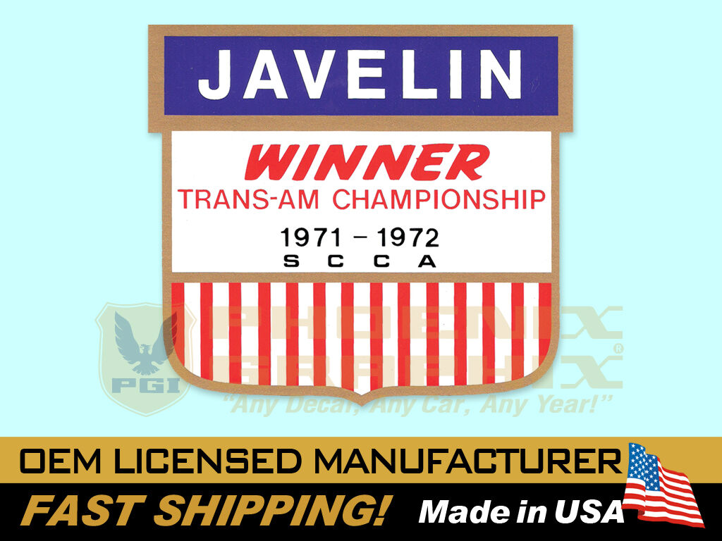 1973 AMC American Motors Javelin Trans Am Victory Fender Decals Kit