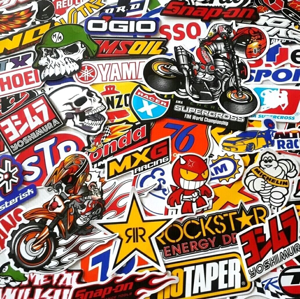 100 Mixed Random Stickers Motocross Motorcycle Car ATV Racing Bike Helmet Decal