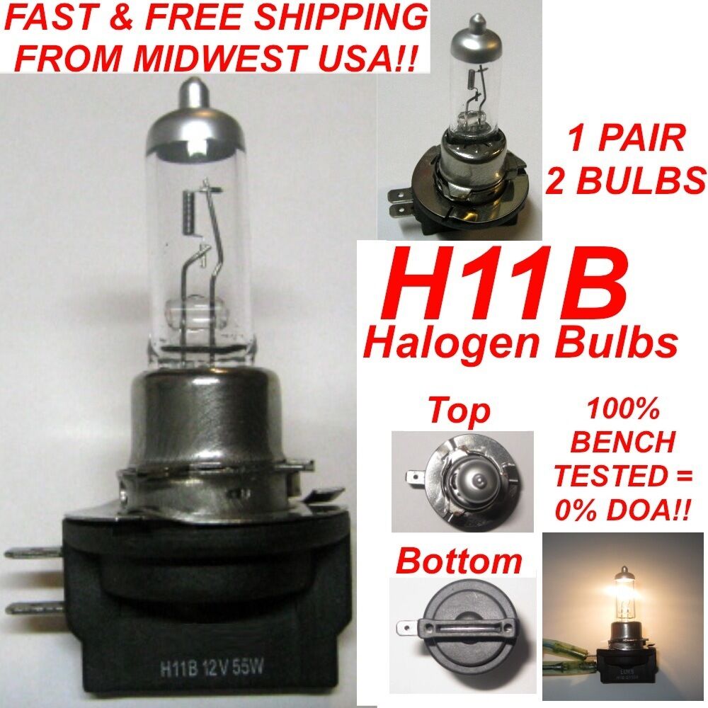 2 x (1 Pair) 12V 55W H11B Halogen OEM Replacement Headlight Bulb Clear Standard 