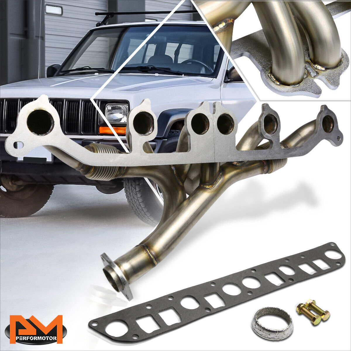 For 91-99 Cherokee/Wrangler YJ TJ XJ 4.0 Stainless Steel Exhaust Header Manifold