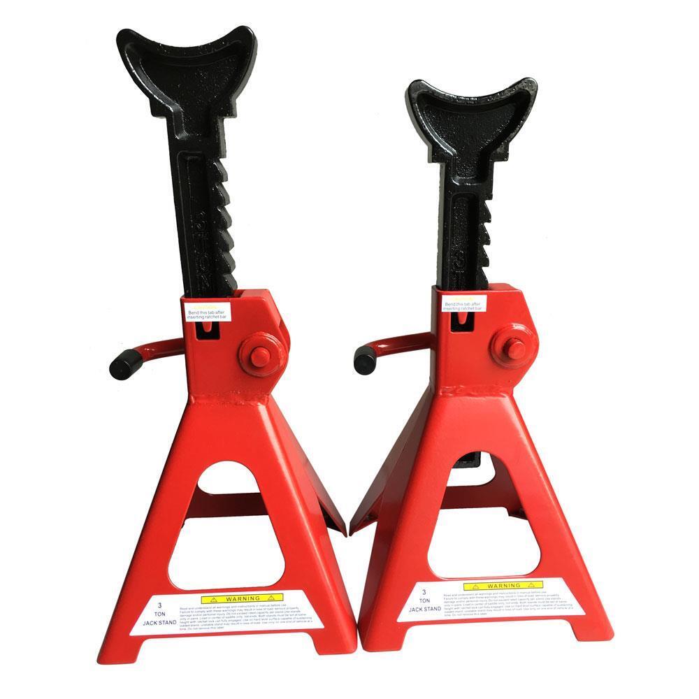BIG RED 3 Ton (6,000 lb) Torin Steel Jack Stands Capacity Red,Set of 2