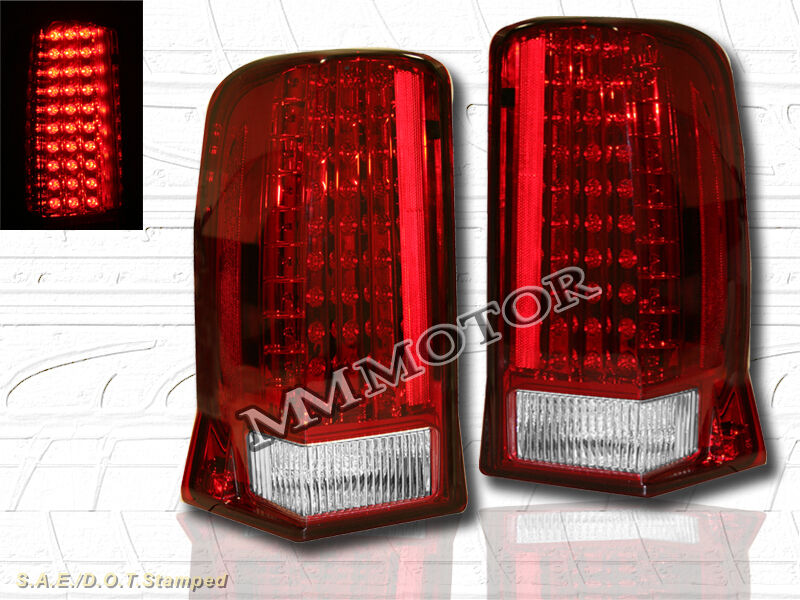 02-06 CADILLAC ESCALADE RED LED TAIL LIGHTS 4 DOORS LAMPS 2003-2005