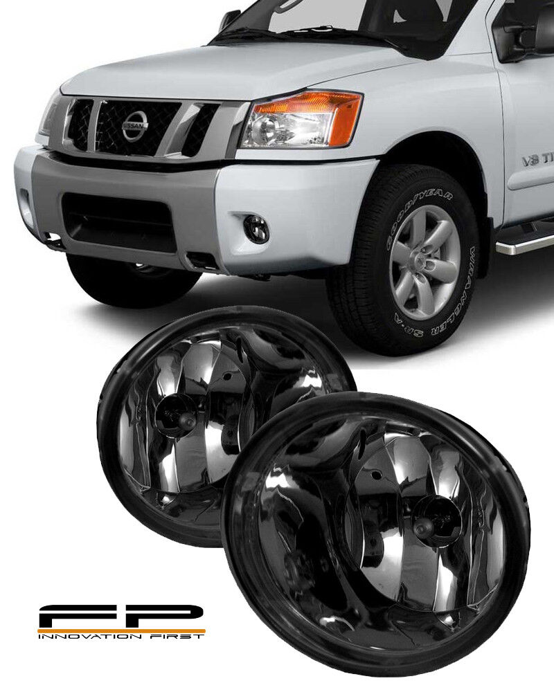 For 2004-2014 Nissan Titan Smoke Replacement Fog Light Housing Assembly Pair