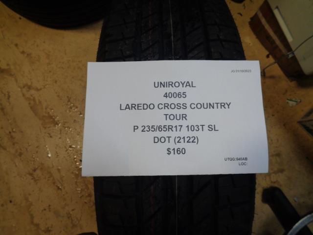1 UNIROYAL LAREDO CROSS COUNTRY TOUR P 235 65 17 103T SL TIRE 40065 BQ1