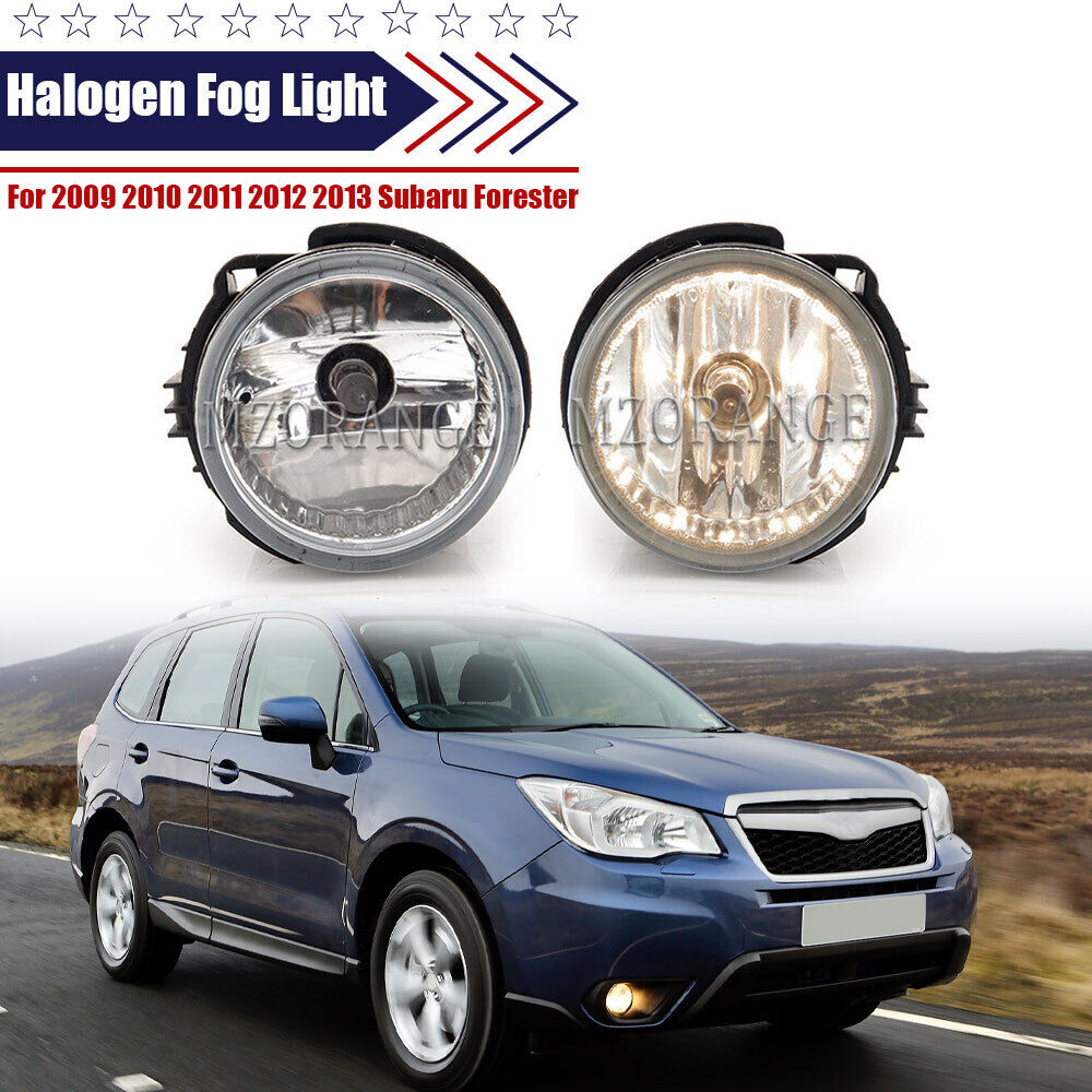For 2009-2013 Subaru Forester Front Bumper Clear Lens Halogen Fog Lights Lamps