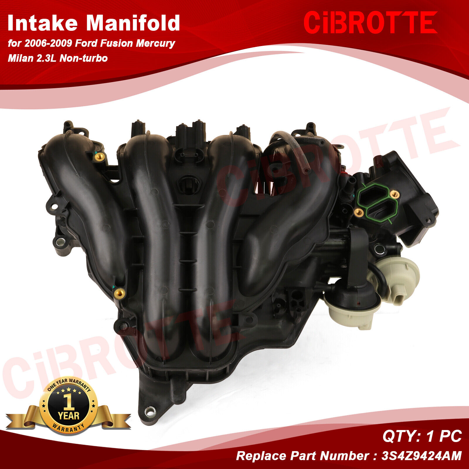 Intake Manifold for 2006-09 Ford Fusion Mercury Milan 2.3L Non-turbo 3S4Z9424AM
