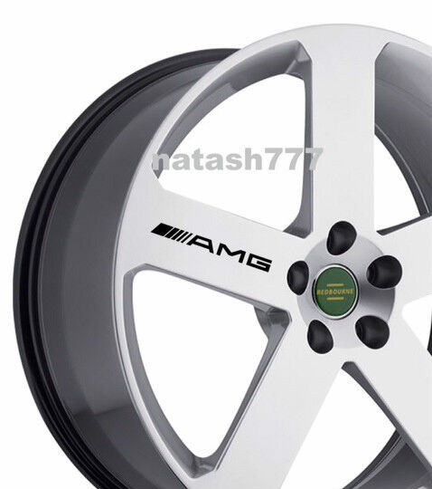 4 - AMG Decal Sticker  wheels rims Mercedes Benz Sport Racinig emblem logo BLACK
