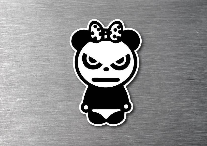 Angry Girl Panda Sticker quality vinyl  car jdm drift ipad shift